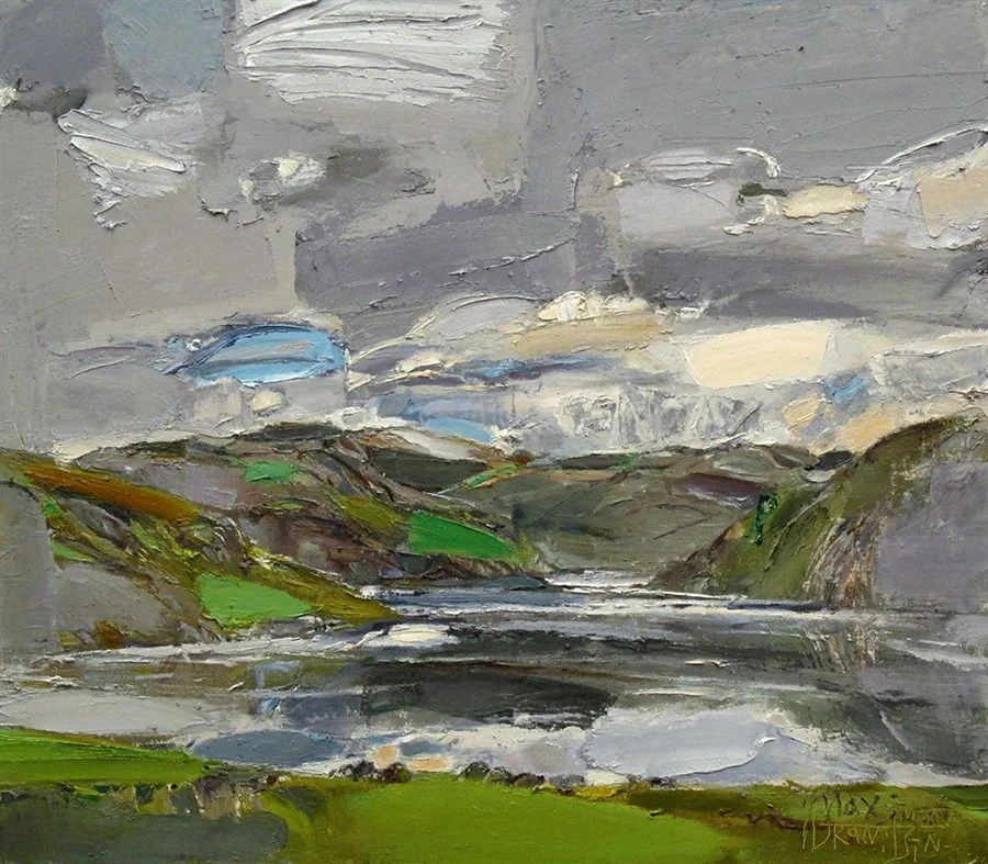 Горное озеро. Х/м, 70х80, 2014.