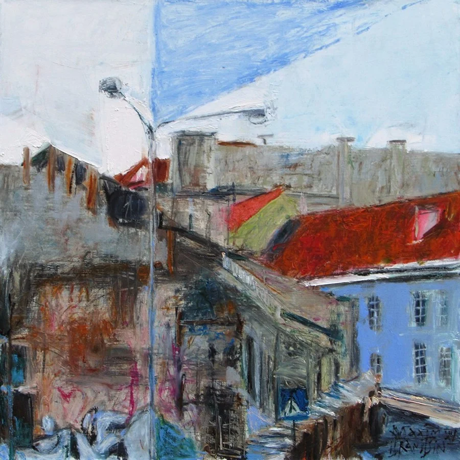 Вид с Ужуписского моста. Х/м, 75х75, 2015.