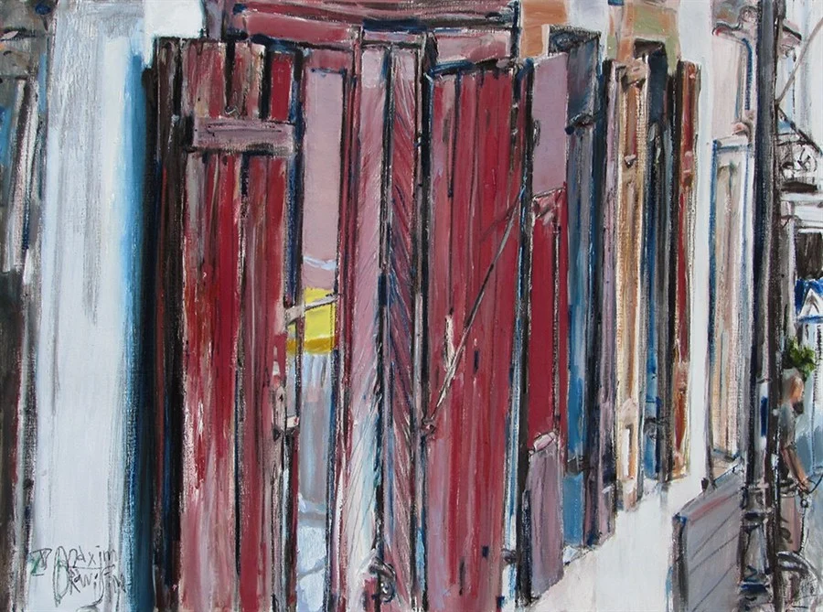 Старые ставни, Ужупио-9. Х/м,  75х100,  2015.
