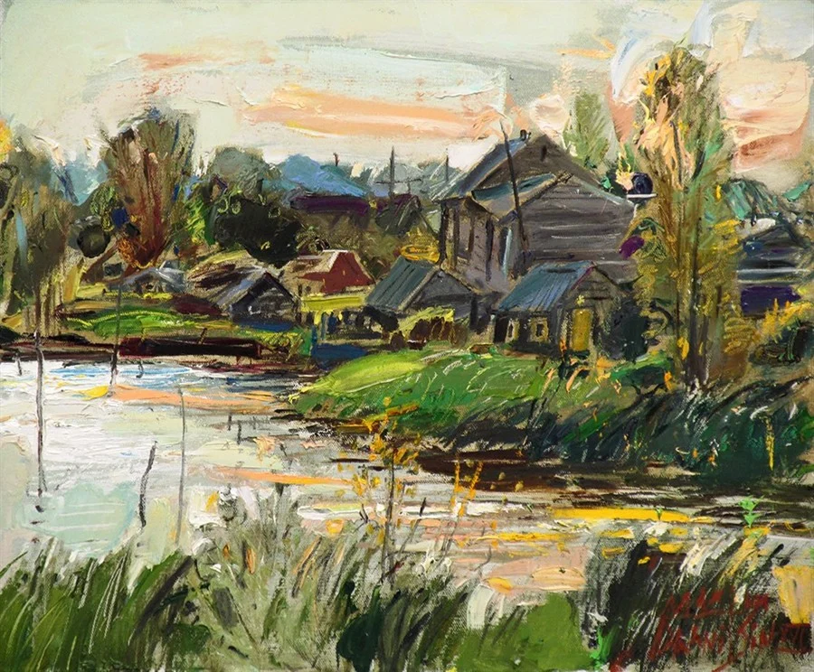 Нурмолица. Комариный вечер. 62х75, х/м, 2014.