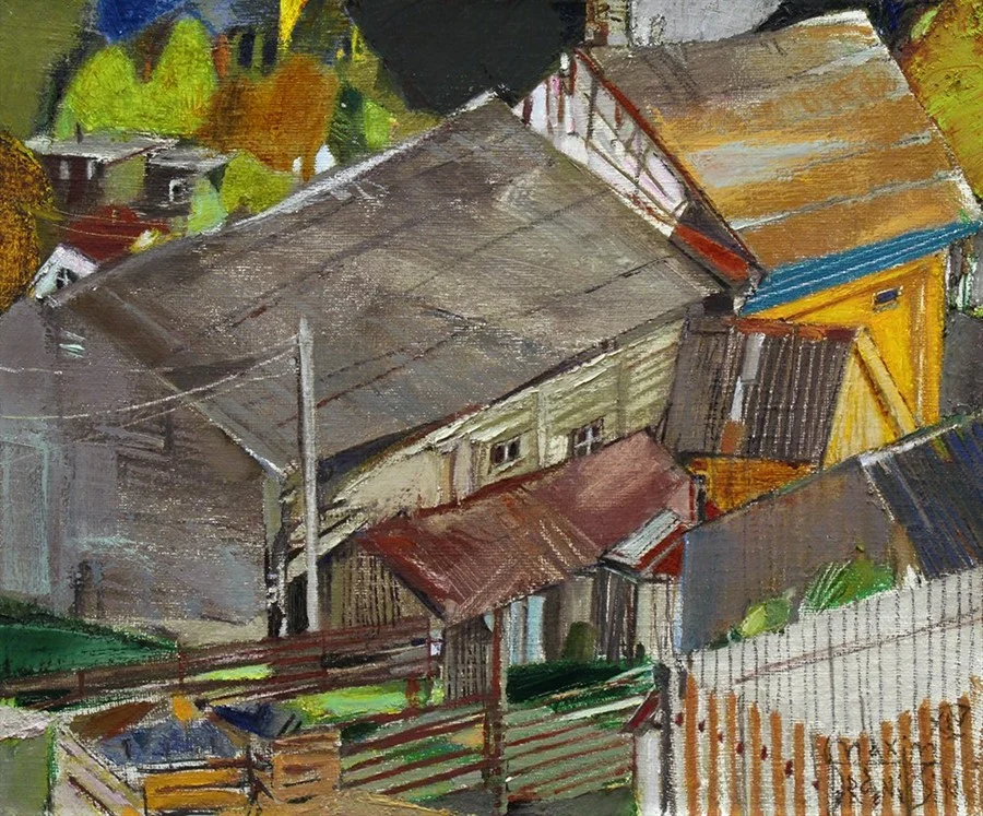 Нурмолица. Подворье. Х/м,  62х75,  2014.