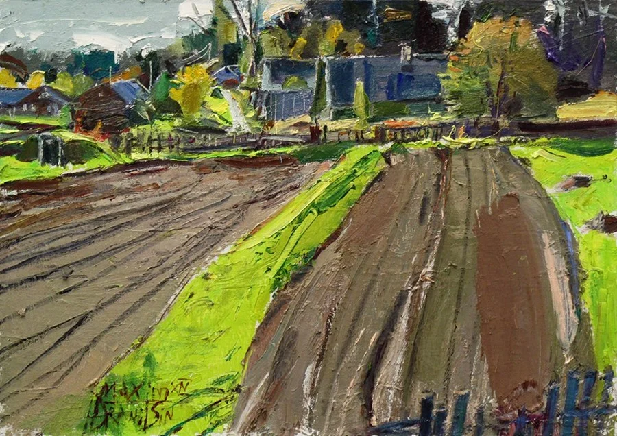 Нурмолица. Осенние огороды. 50х70, х/м, 2014.