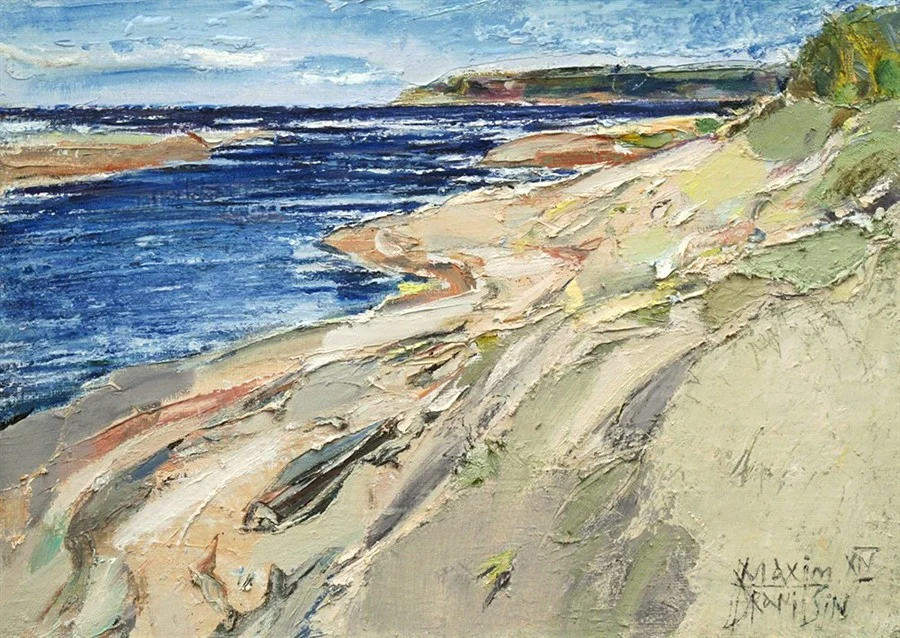 Ладога. устье Олонки. Х/м,  50х70,  2014.